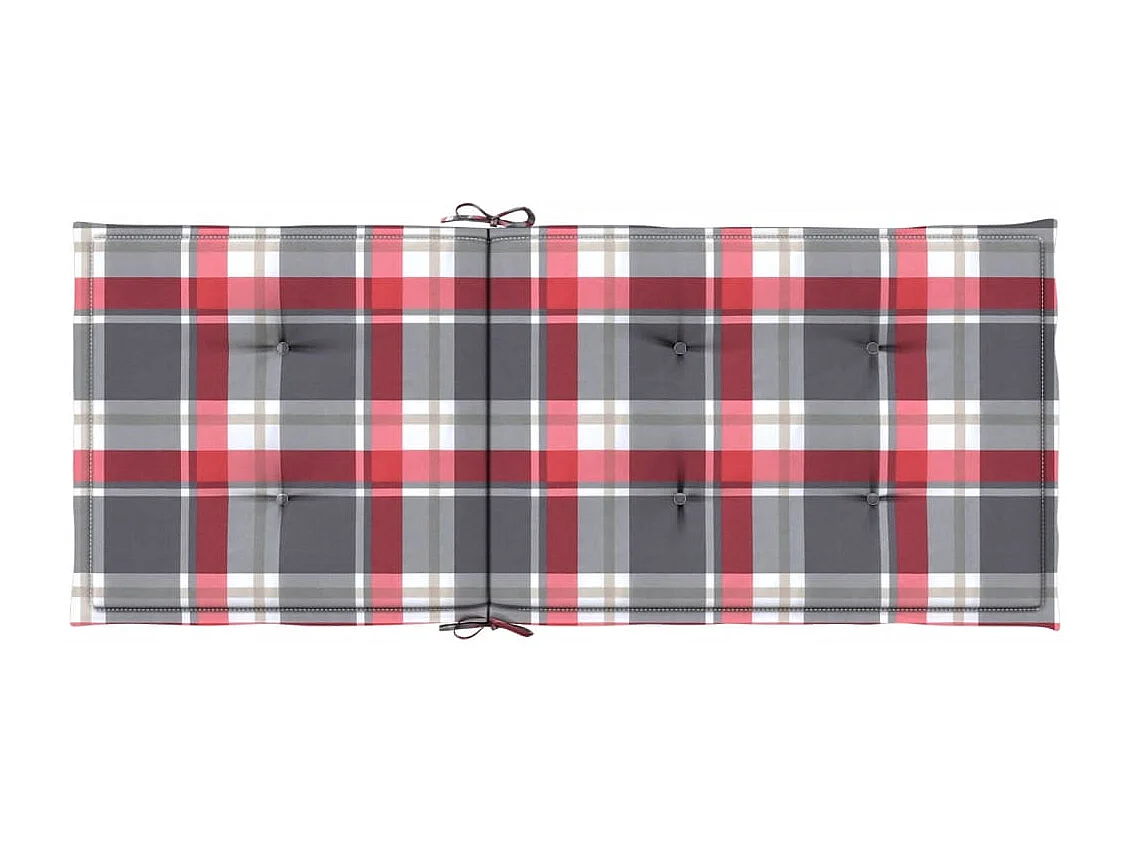 Coussins de chaise jardin dossier haut lot de 4 carreaux rouges