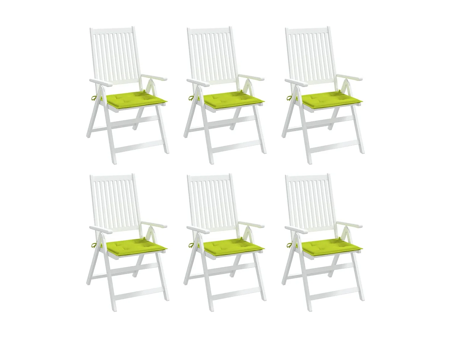 Coussins de chaise de jardin lot de 6 vert vif 40x40x3 cm