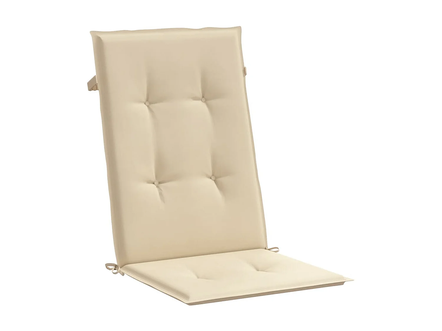 Coussins de chaise de jardin dossier haut lot de 6 beige tissu