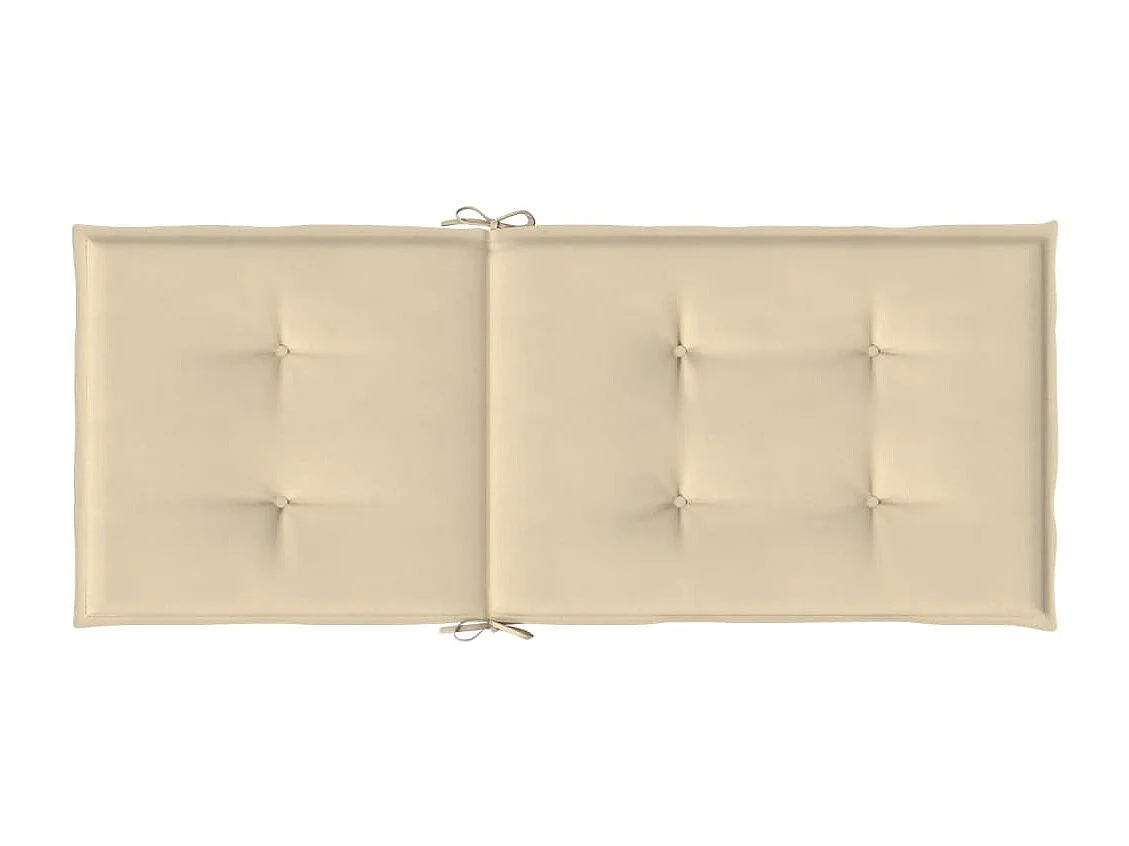 Coussins de chaise de jardin dossier haut lot de 6 beige tissu