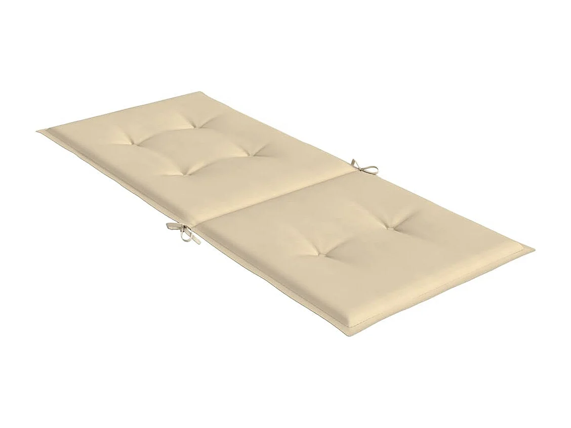 Coussins de chaise de jardin dossier haut lot de 6 beige tissu