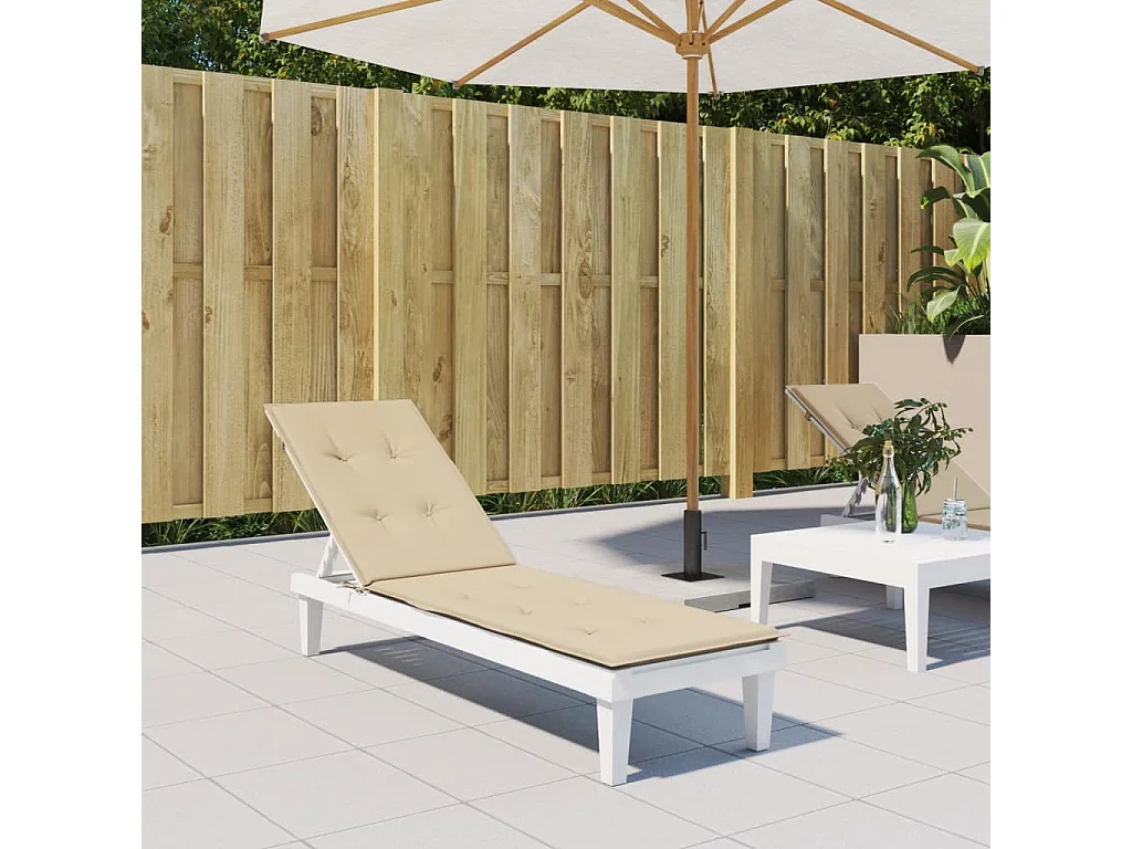 Coussin de chaise de terrasse beige (75+105)x50x3 cm