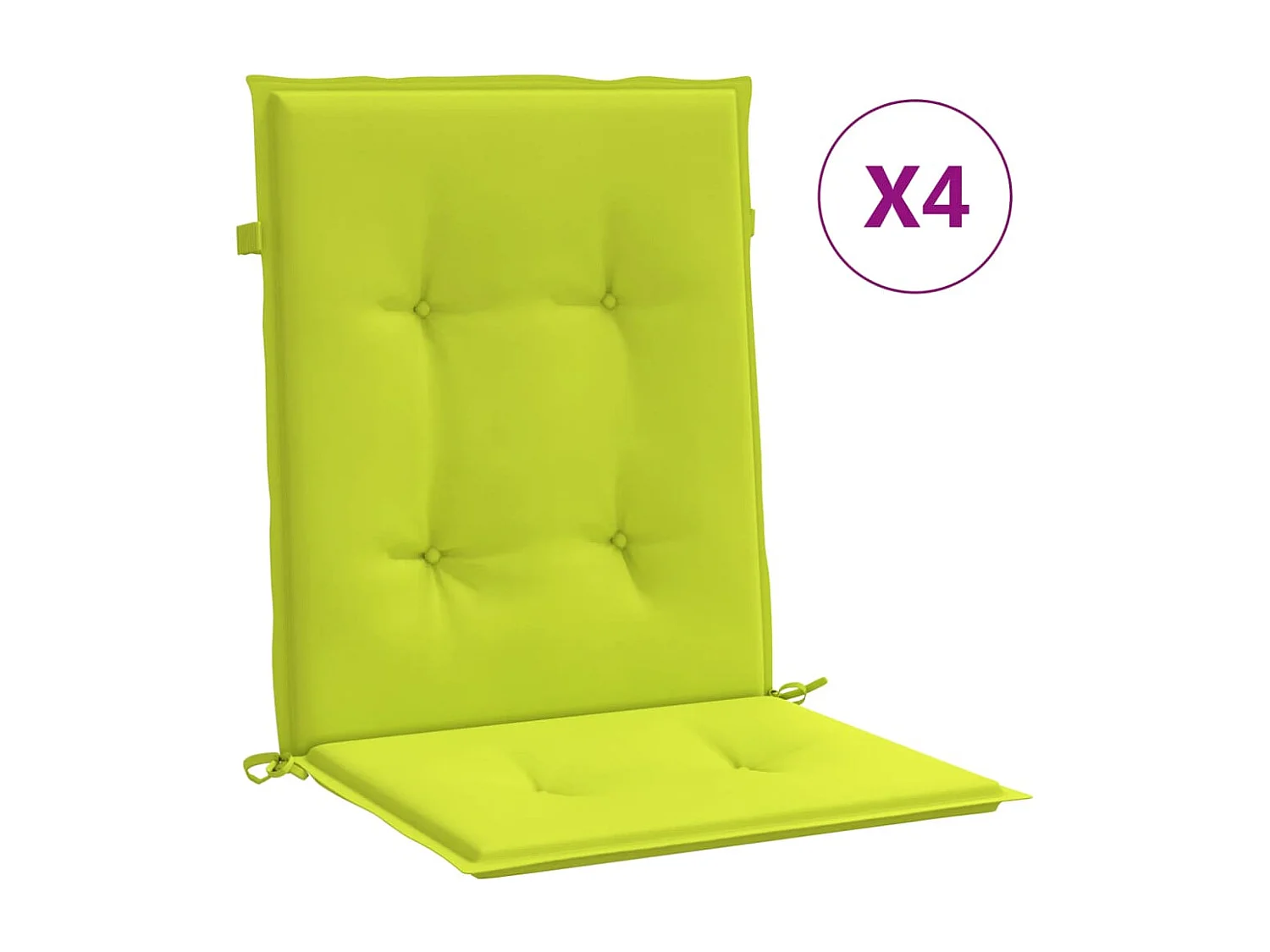 Cojín silla jardín respaldo bajo 4 unidades tela Oxford verde claro