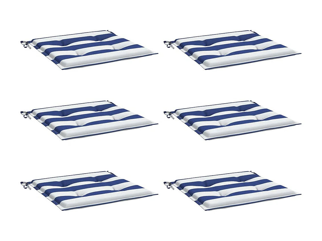 Coussins de chaise de jardin lot de 6 50x50x3 cm tissu