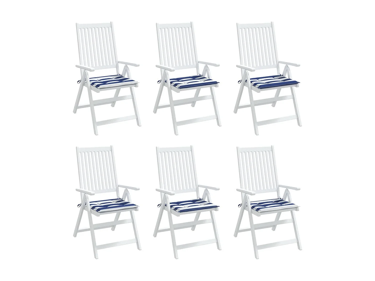 Coussins de chaise de jardin lot de 6 50x50x3 cm tissu
