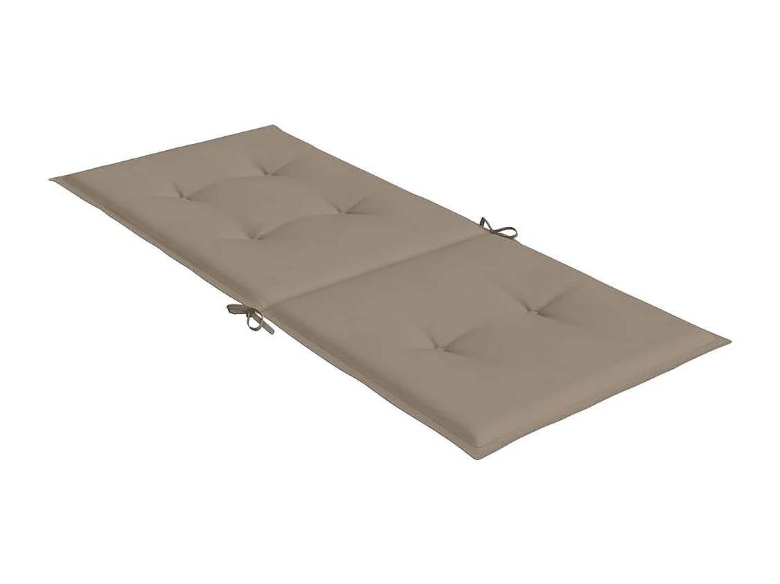 Coussins de chaise de jardin dossier haut lot de 2 taupe tissu