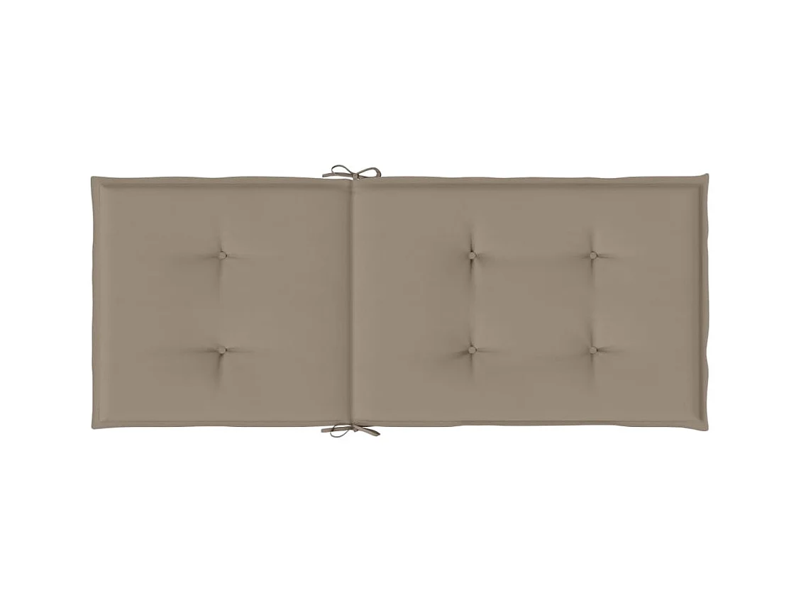 Coussins de chaise de jardin dossier haut lot de 2 taupe tissu