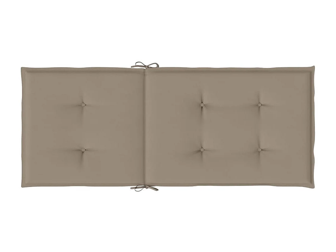 Coussins de chaise de jardin dossier haut lot de 6 taupe tissu