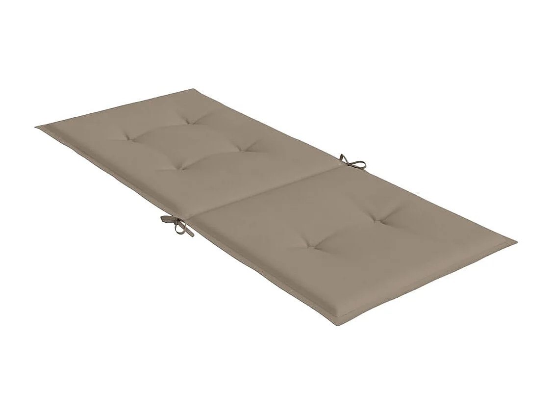 Coussins de chaise de jardin dossier haut lot de 6 taupe tissu