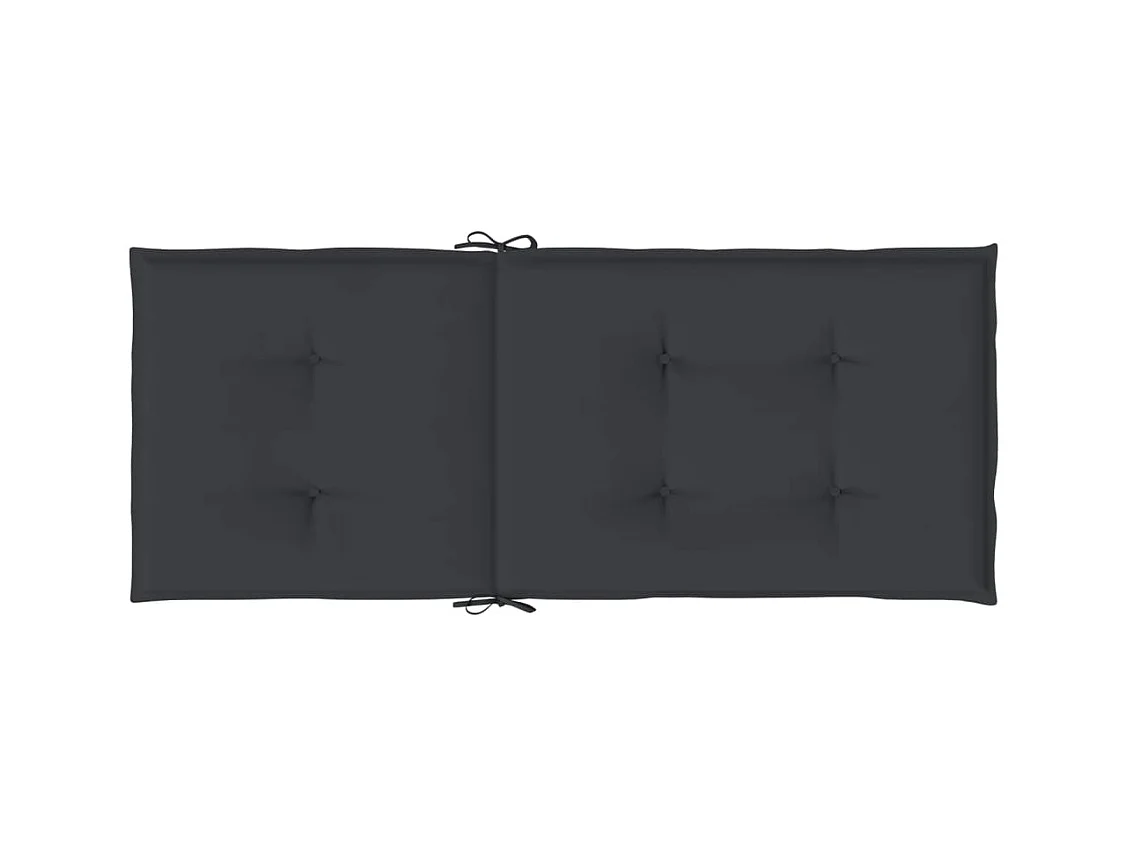 Coussins de chaise de jardin à dossier haut lot de 6 noir tissu