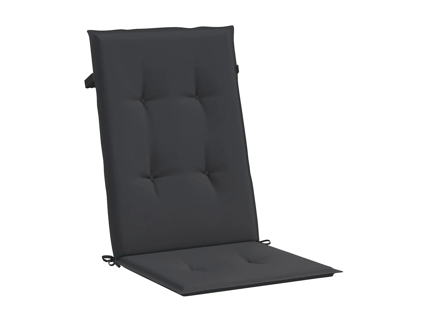 Coussins de chaise de jardin à dossier haut lot de 6 noir tissu