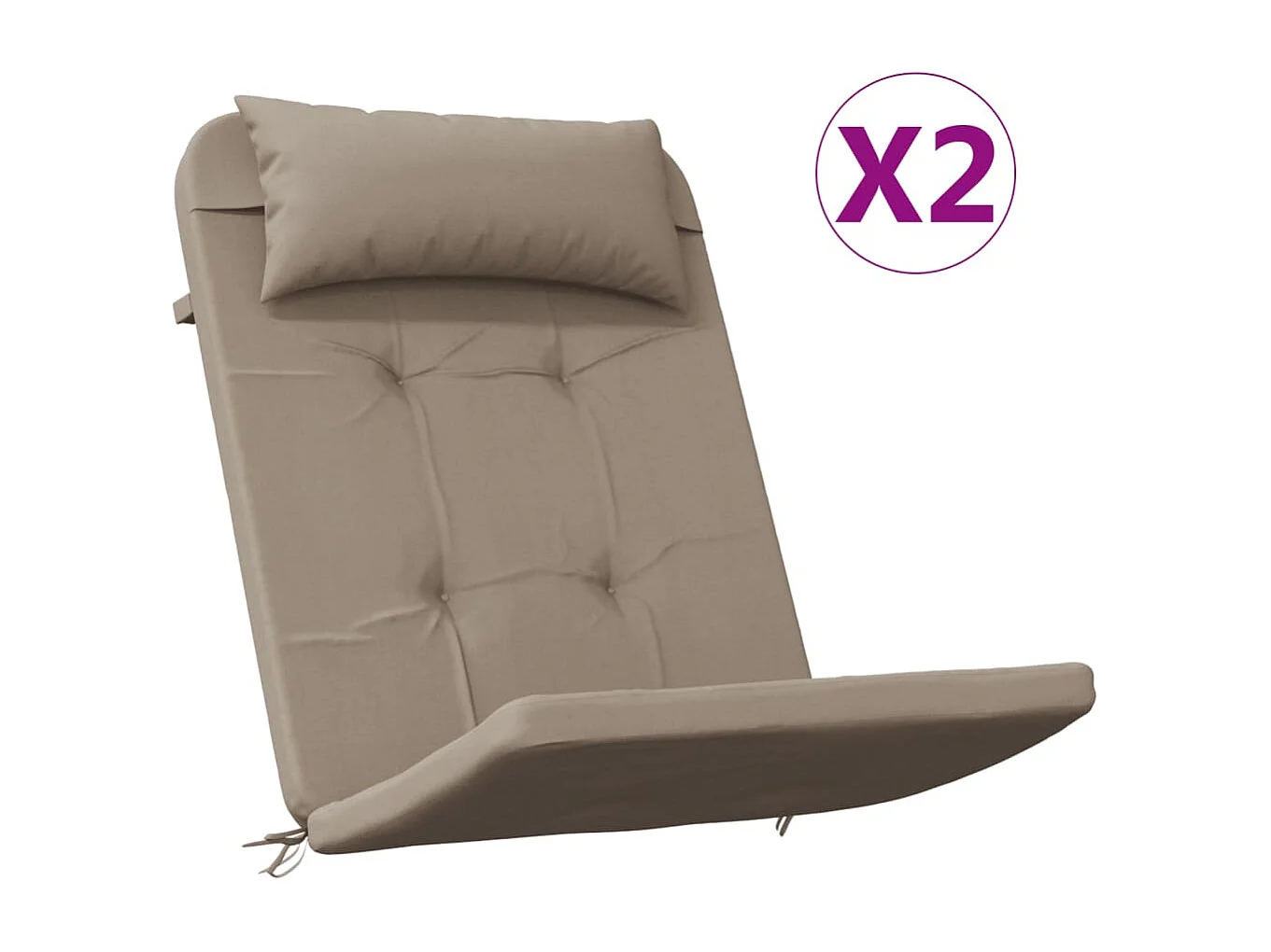 Stoelkussens 2 st Adirondack oxford stof taupe