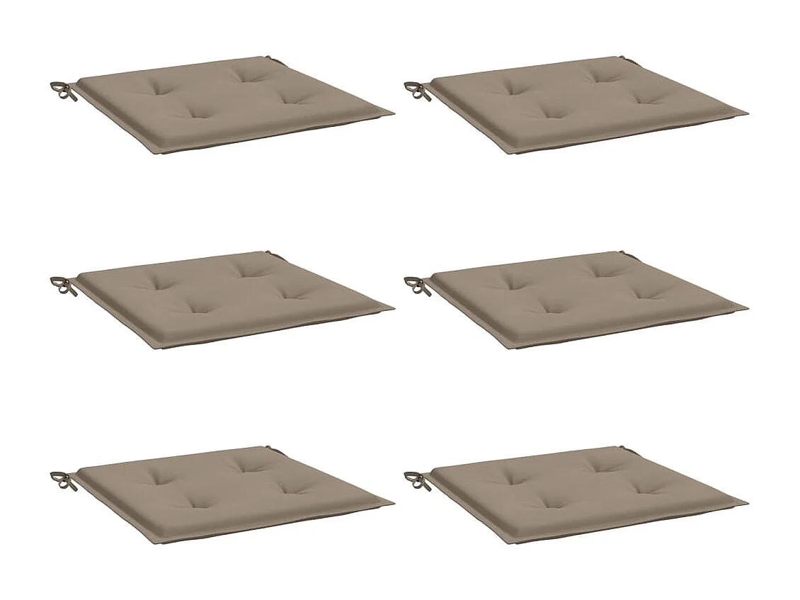 Cojines de silla de jardín 6 unidades tela Oxford taupé 40x40x3 cm