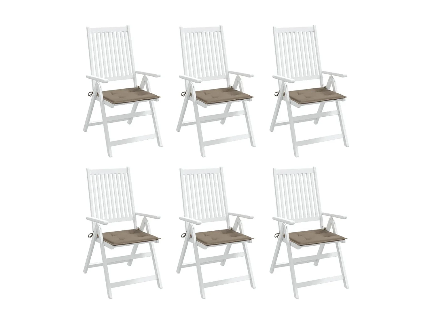 Tuinstoelkussens 6 st 40x40x4 cm oxford stof taupe