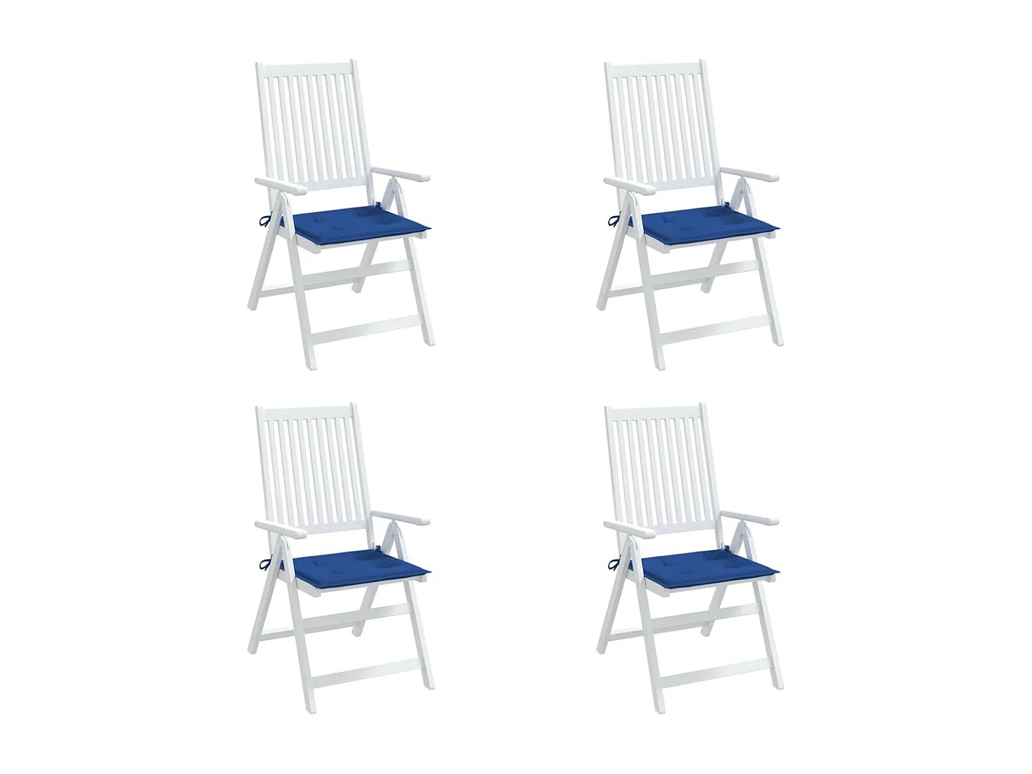 Coussins de chaise de jardin 4 pièces bleu royal 40x40x3 cm