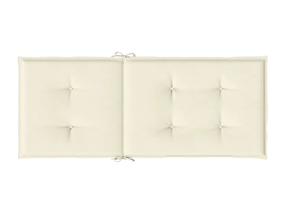 Coussins de chaise de jardin dossier haut lot de 2 crème tissu