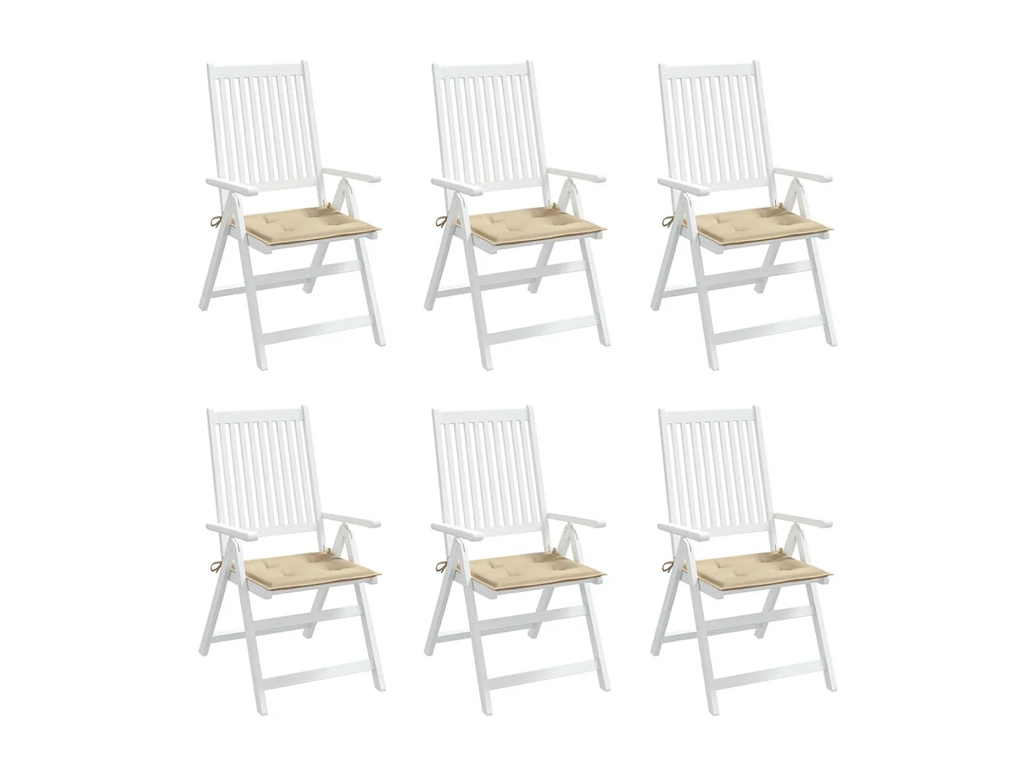 Coussins de chaise jardin lot de 6 beige 40x40x3cm tissu oxford