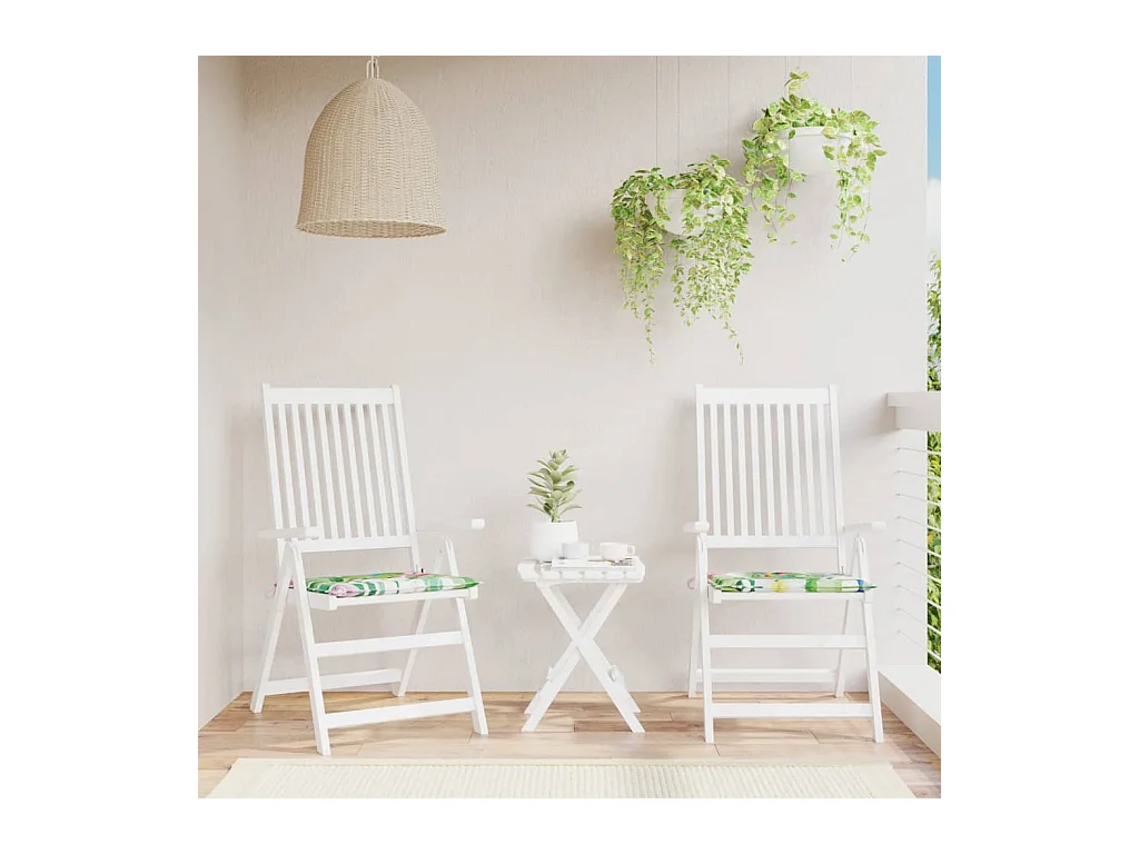 Tuinstoelkussens 2 st 40x40x4 cm stof meerkleurig