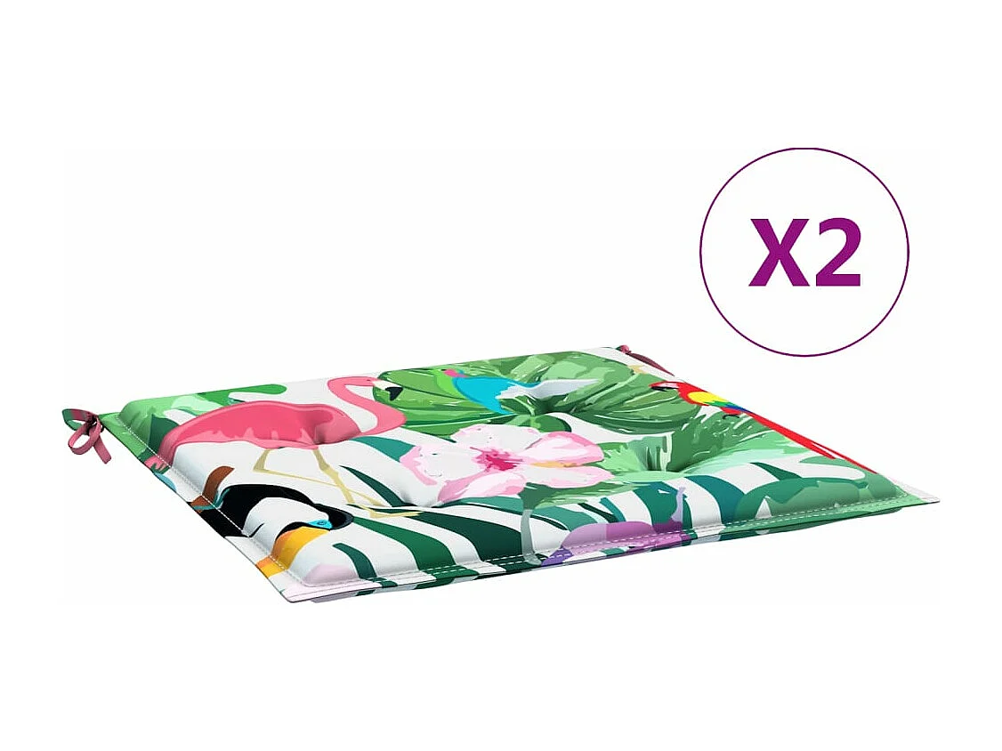 Coussins de chaise de jardin lot de 2 multicolore 40x40x3 cm