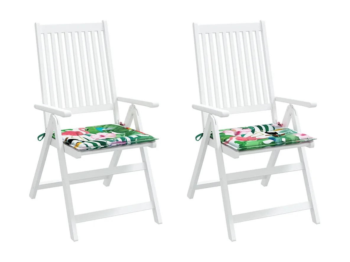 Coussins de chaise de jardin lot de 2 multicolore 40x40x3 cm