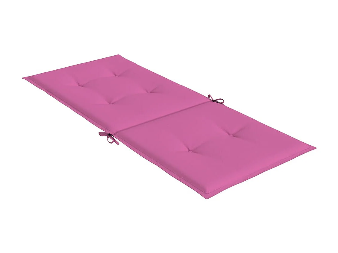 Coussins de chaise de jardin à dossier haut lot de 2 rose tissu
