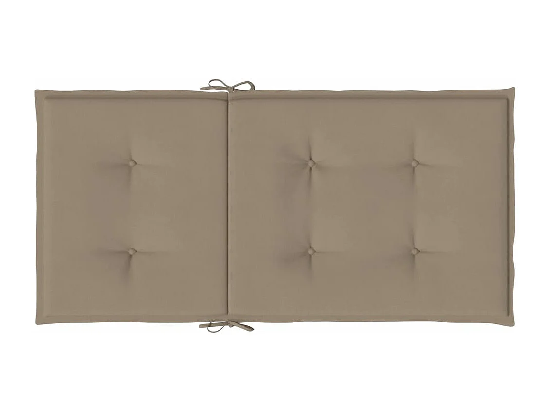 Coussins de chaise de jardin à dossier bas lot de 4 taupe