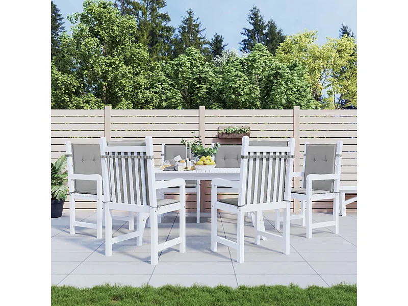 Coussins de chaise de jardin à dossier bas lot de 6 gris