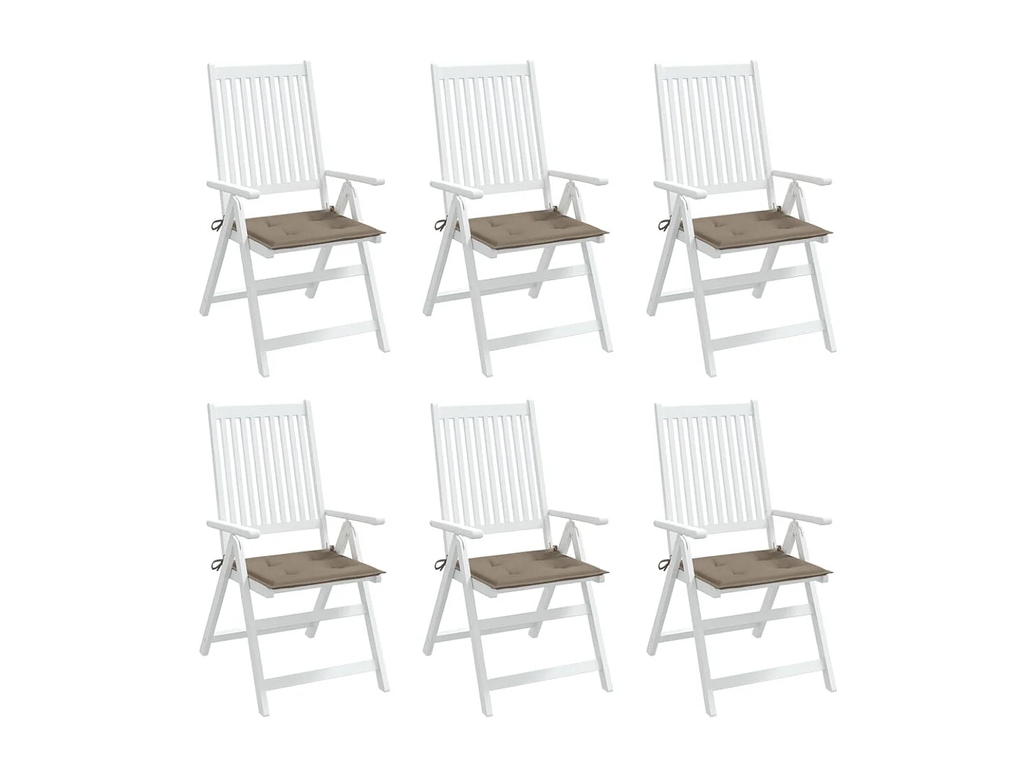 Coussins de chaise de jardin 6 pièces taupe 50x50x3cm tissu oxford