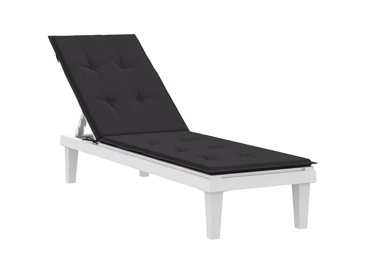 Cojín para tumbona negro (75+105)x50x4 cm