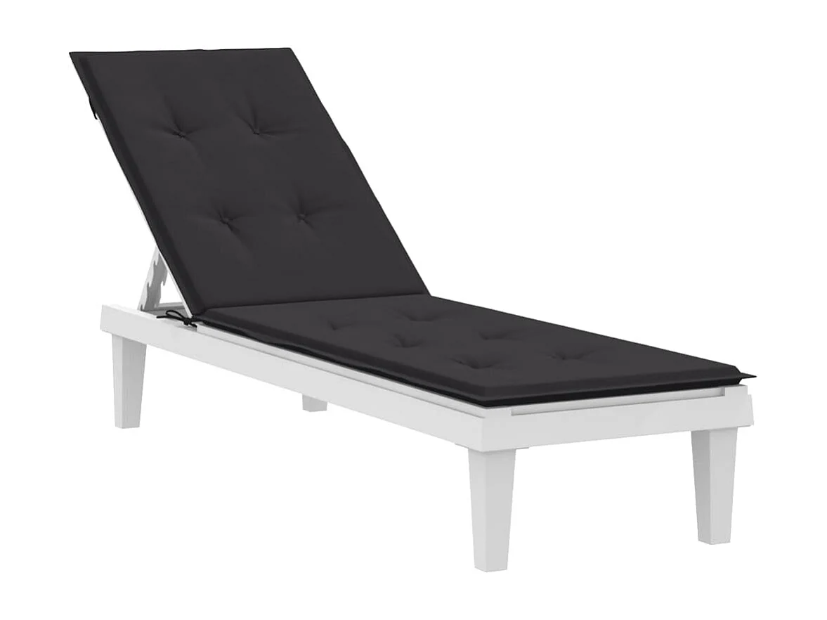Coussin de chaise de terrasse noir (75+105)x50x3 cm