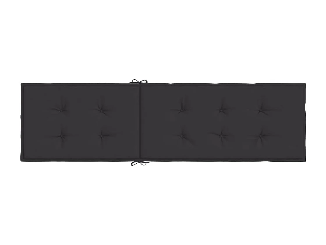Coussin de chaise de terrasse noir (75+105)x50x3 cm