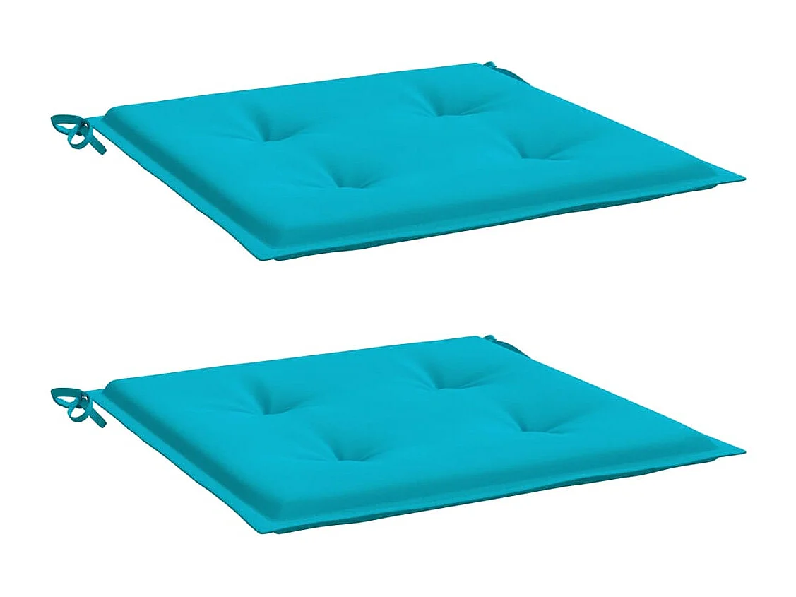 Coussins de chaise de jardin lot de 2 turquoise 50x50x3cm tissu