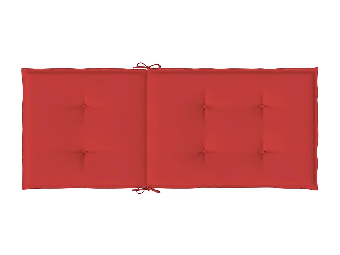 Coussins de chaise de jardin dossier haut lot de 2 rouge tissu
