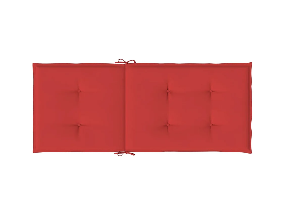 Coussins de chaise de jardin dossier haut lot de 2 rouge tissu