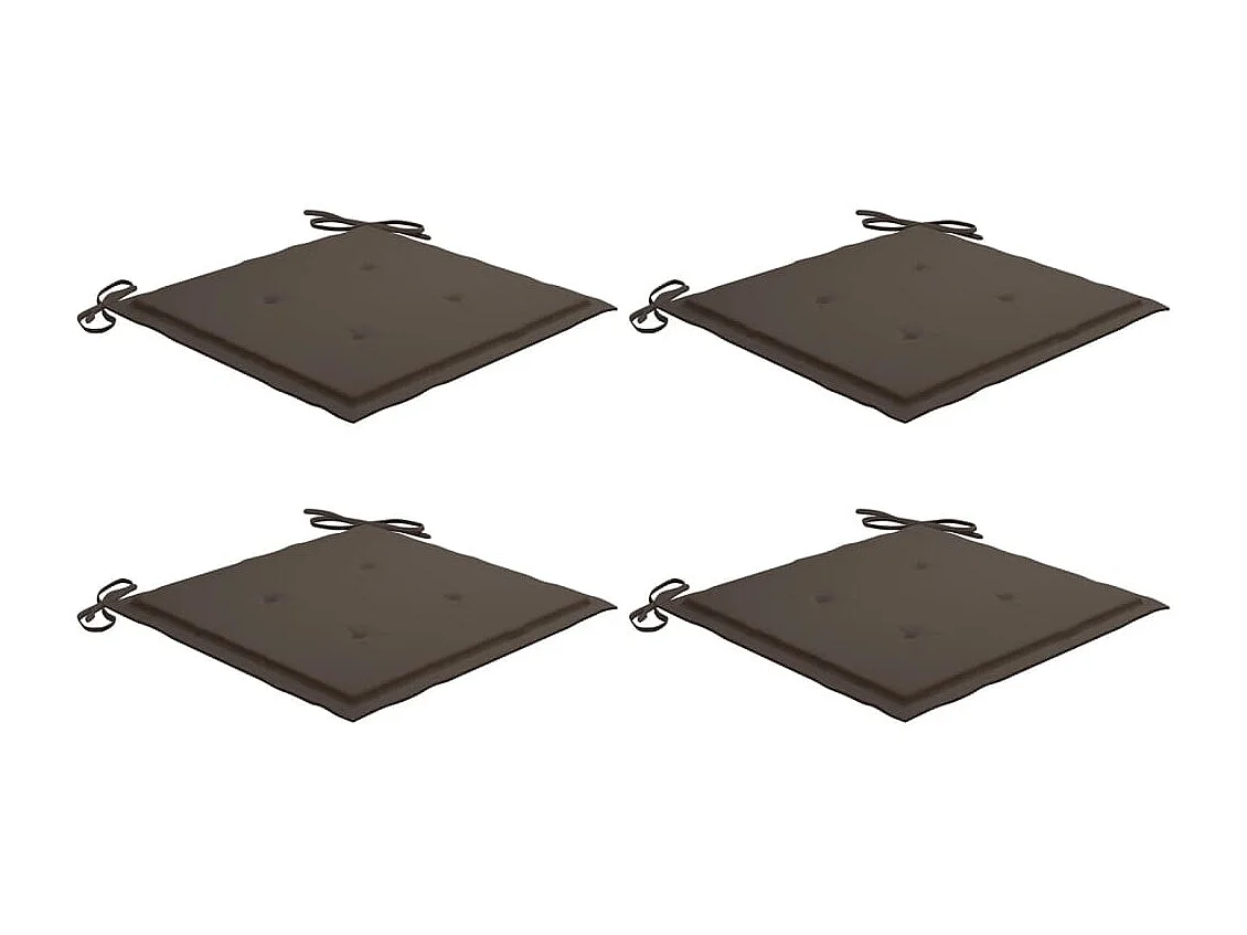 Cojines de silla de jardín 4 unidades tela taupé 40x40x3 cm