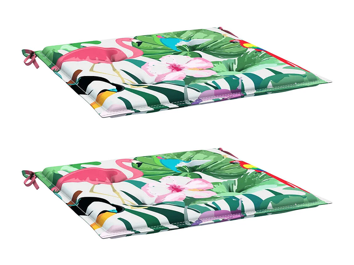 Coussins de chaise de jardin lot de 2 multicolore 50x50x3 cm
