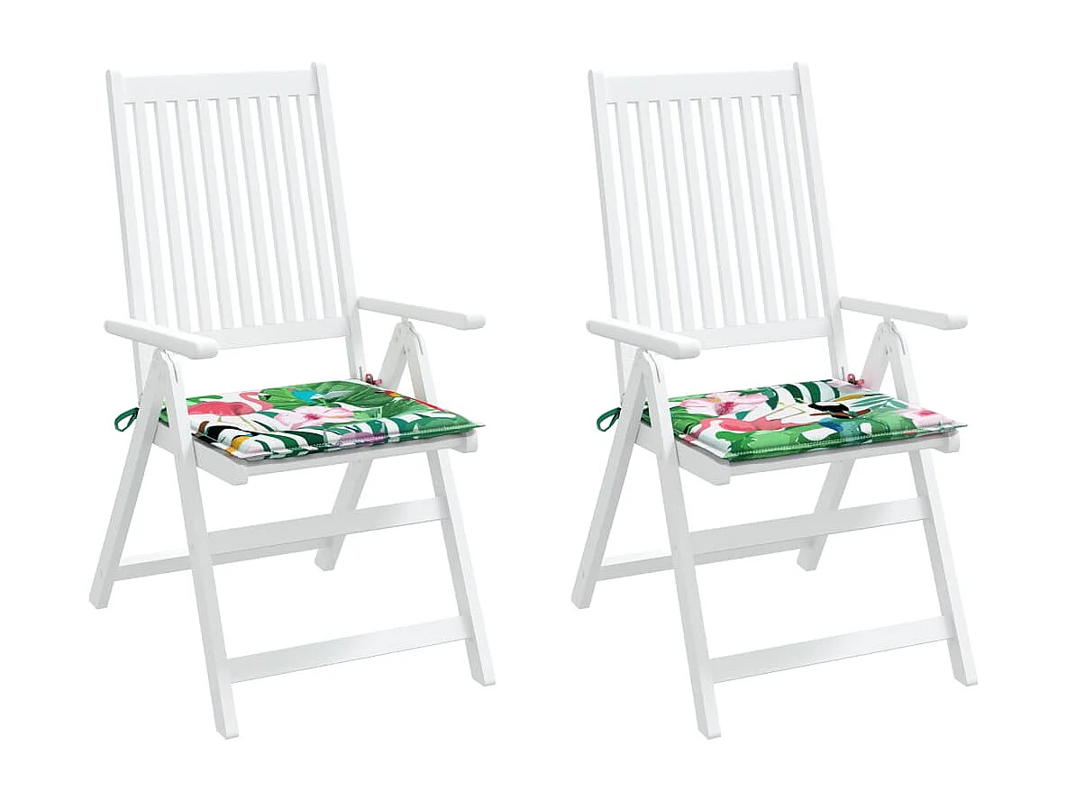 Coussins de chaise de jardin lot de 2 multicolore 50x50x3 cm
