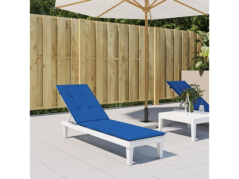 Coussin de chaise de terrasse bleu royal (75+105)x50x3 cm