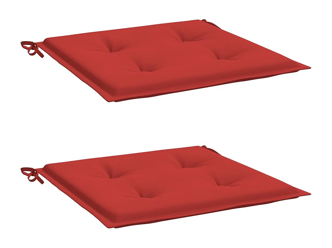 Coussins de chaise de jardin 2 pièces rouge 50x50x3cm tissu oxford