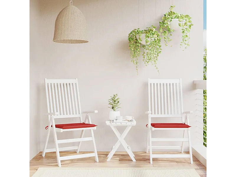 Coussins de chaise de jardin 2 pièces rouge 50x50x3cm tissu oxford