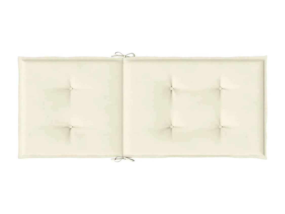 Coussins de chaise de jardin dossier haut lot de 4 crème tissu