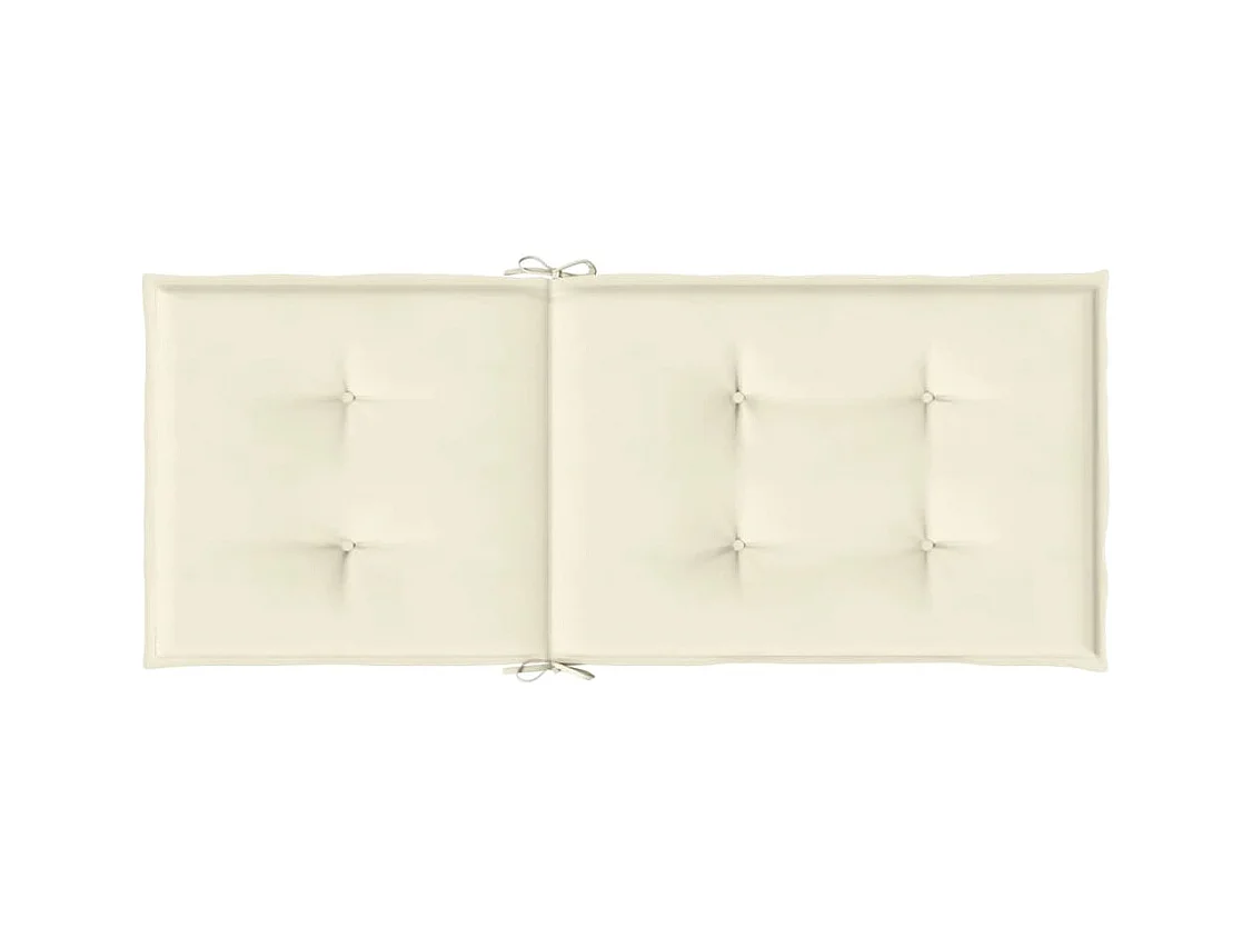 Coussins de chaise de jardin dossier haut lot de 4 crème tissu