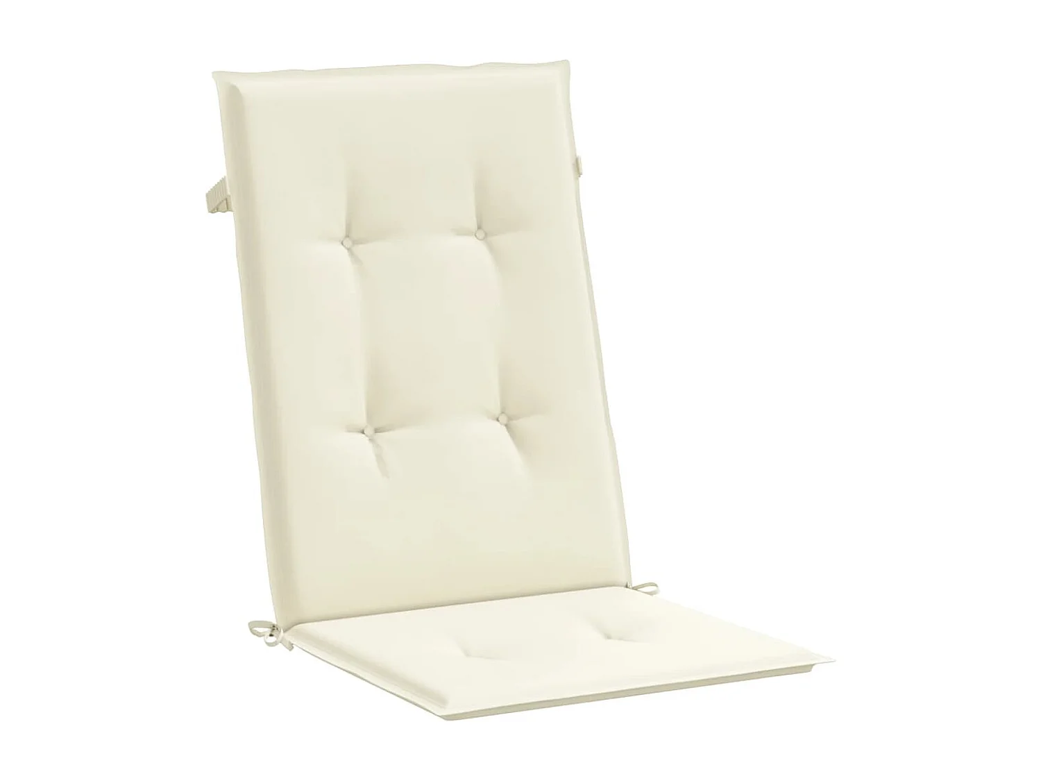 Coussins de chaise de jardin dossier haut lot de 4 crème tissu