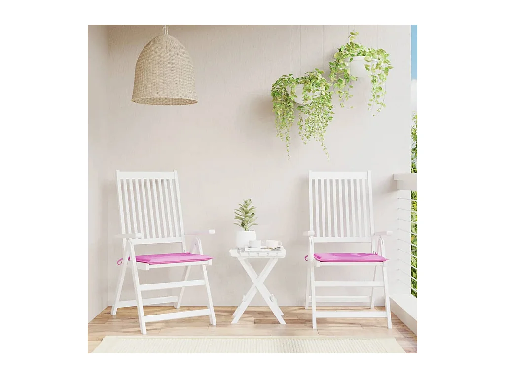 Coussins de chaise de jardin lot de 2 rose 40x40x3 cm tissu