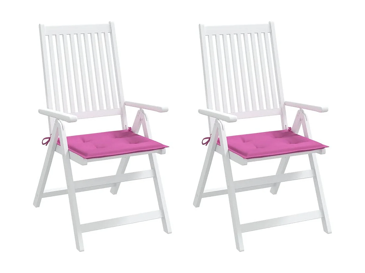 Coussins de chaise de jardin lot de 2 rose 40x40x3 cm tissu