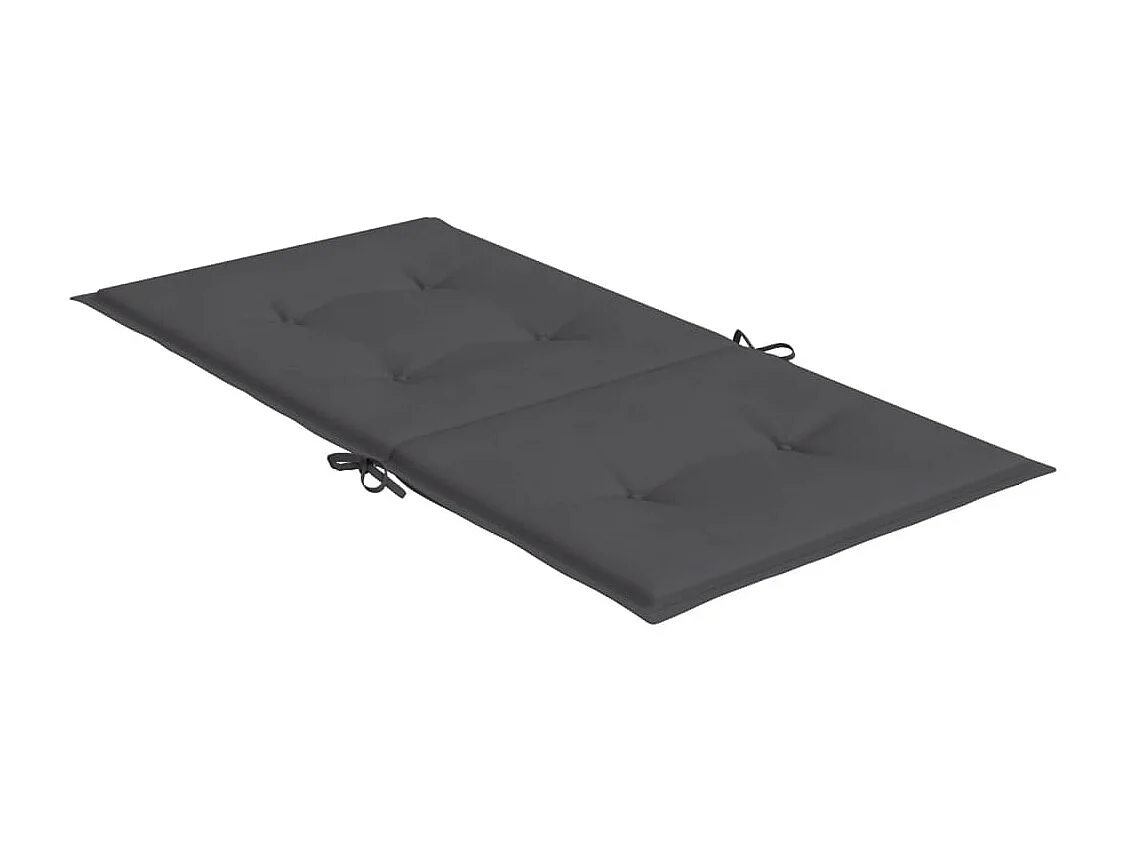 Coussins de chaise de jardin à dossier bas lot de 2 anthracite
