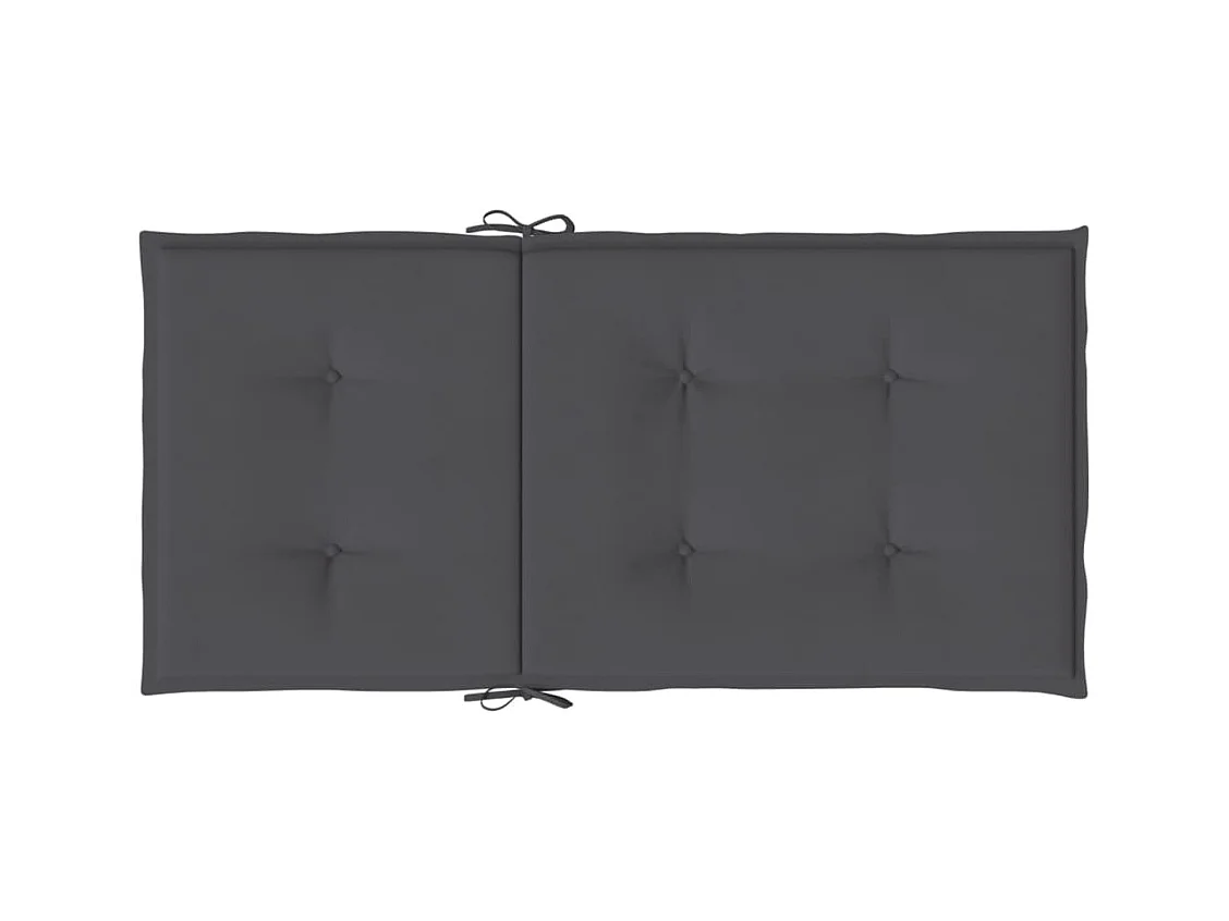 Coussins de chaise de jardin à dossier bas lot de 2 anthracite