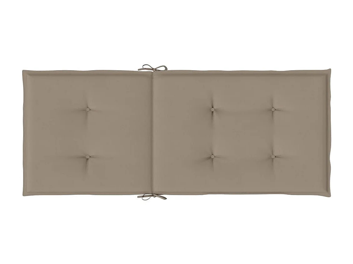 Coussins de chaise de jardin dossier haut lot de 4 taupe tissu