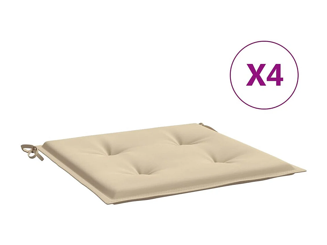 Coussins de chaise de jardin 4 pièces beige 50x50x3cm tissu oxford