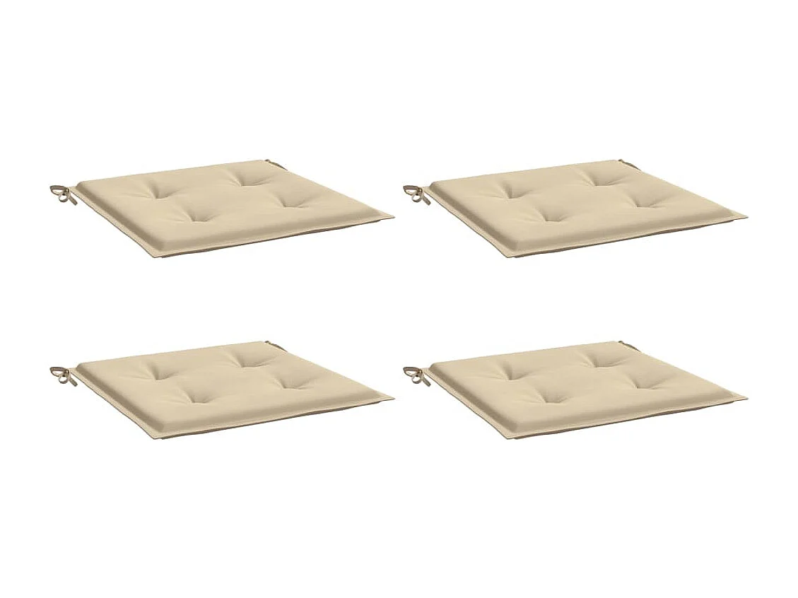 Coussins de chaise de jardin 4 pièces beige 50x50x3cm tissu oxford
